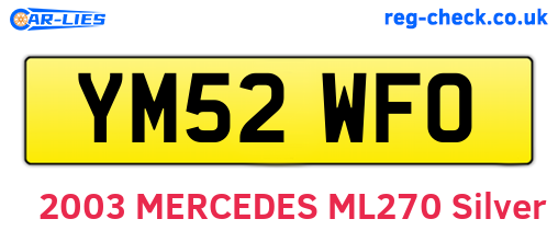 YM52WFO are the vehicle registration plates.