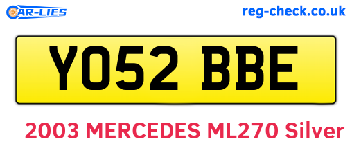 YO52BBE are the vehicle registration plates.