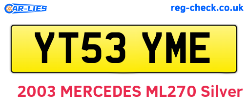 YT53YME are the vehicle registration plates.