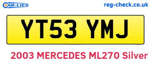 YT53YMJ are the vehicle registration plates.