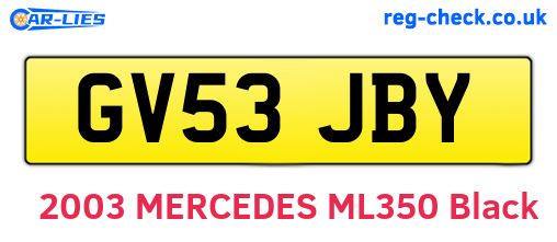 GV53JBY are the vehicle registration plates.