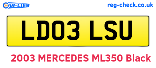 LD03LSU are the vehicle registration plates.