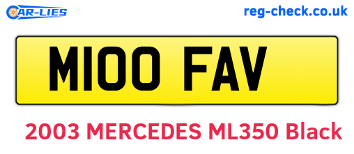 M100FAV are the vehicle registration plates.