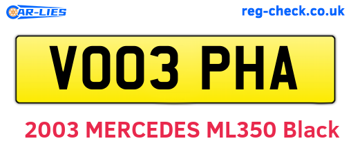 VO03PHA are the vehicle registration plates.