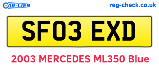 SF03EXD are the vehicle registration plates.
