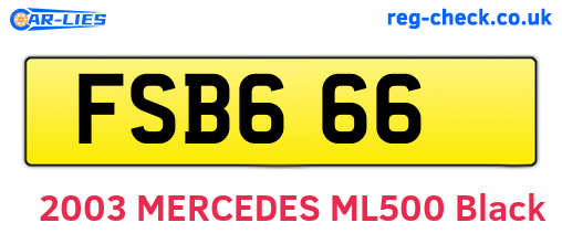 FSB666 are the vehicle registration plates.