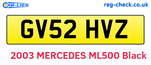 GV52HVZ are the vehicle registration plates.