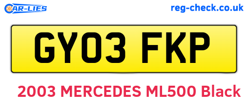 GY03FKP are the vehicle registration plates.