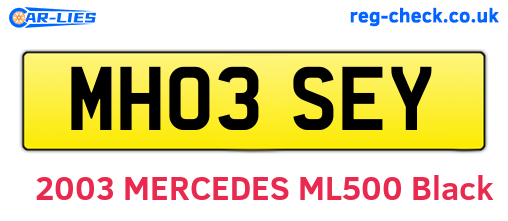 MH03SEY are the vehicle registration plates.