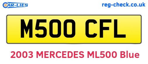 M500CFL are the vehicle registration plates.