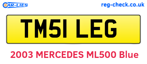 TM51LEG are the vehicle registration plates.