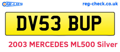 DV53BUP are the vehicle registration plates.