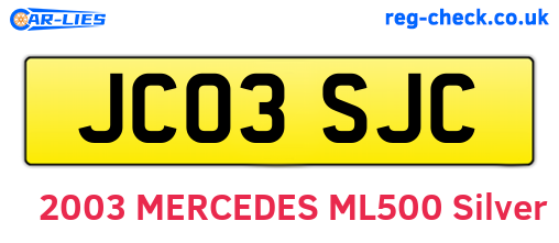 JC03SJC are the vehicle registration plates.