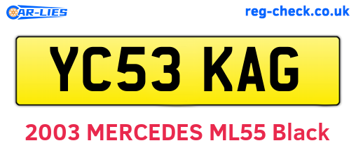 YC53KAG are the vehicle registration plates.