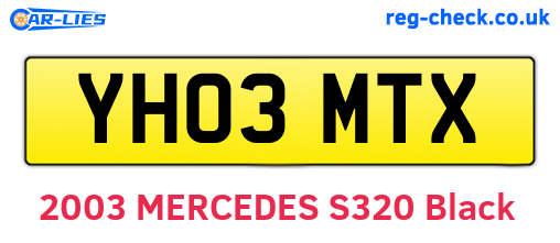YH03MTX are the vehicle registration plates.