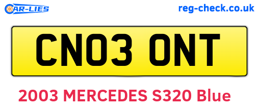 CN03ONT are the vehicle registration plates.