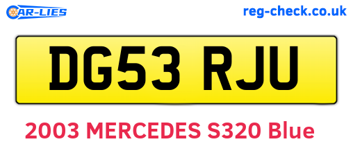 DG53RJU are the vehicle registration plates.