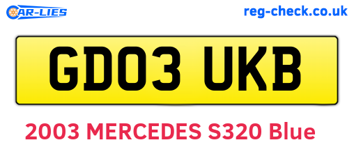 GD03UKB are the vehicle registration plates.