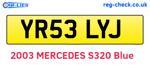 YR53LYJ are the vehicle registration plates.