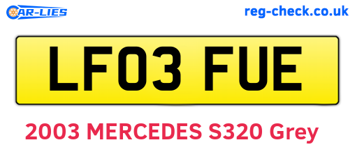 LF03FUE are the vehicle registration plates.