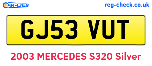 GJ53VUT are the vehicle registration plates.