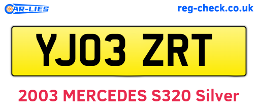 YJ03ZRT are the vehicle registration plates.