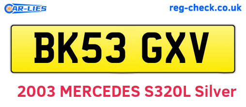 BK53GXV are the vehicle registration plates.