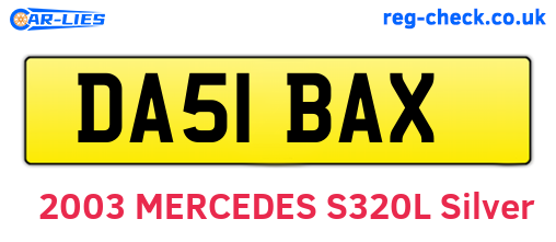 DA51BAX are the vehicle registration plates.