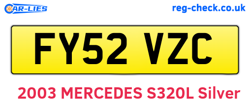 FY52VZC are the vehicle registration plates.