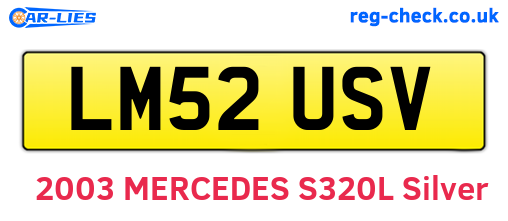 LM52USV are the vehicle registration plates.