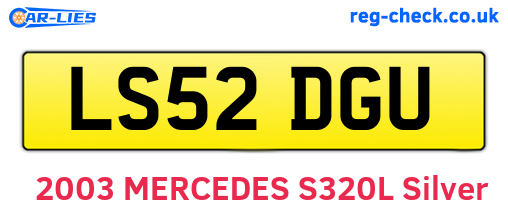 LS52DGU are the vehicle registration plates.