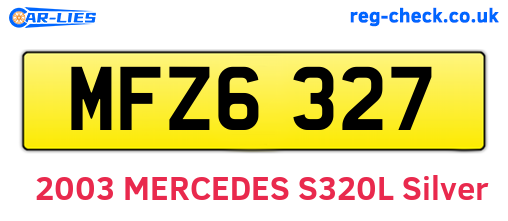 MFZ6327 are the vehicle registration plates.