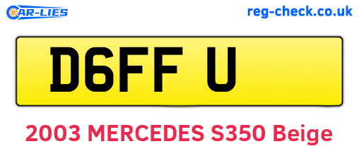 D6FFU are the vehicle registration plates.