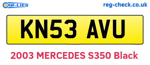 KN53AVU are the vehicle registration plates.