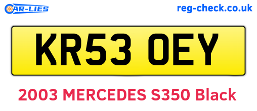KR53OEY are the vehicle registration plates.