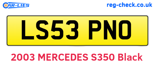 LS53PNO are the vehicle registration plates.