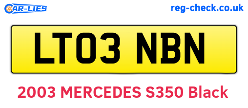LT03NBN are the vehicle registration plates.