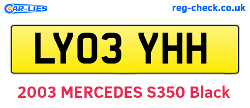 LY03YHH are the vehicle registration plates.