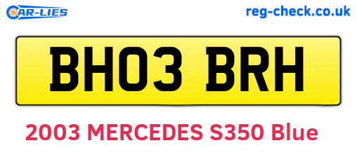 BH03BRH are the vehicle registration plates.