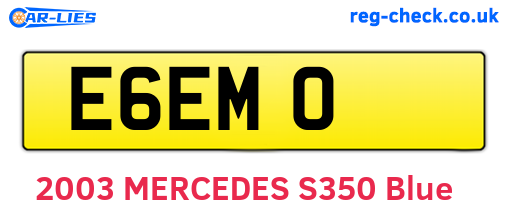 E6EMO are the vehicle registration plates.