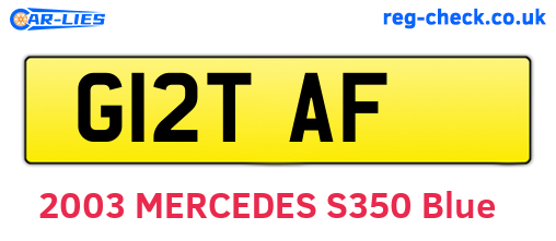 G12TAF are the vehicle registration plates.