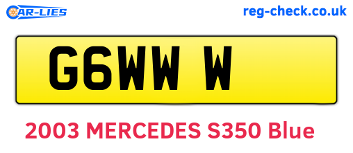 G6WWW are the vehicle registration plates.