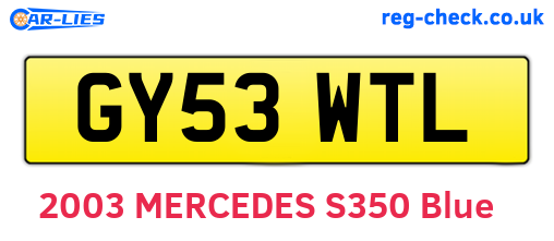 GY53WTL are the vehicle registration plates.
