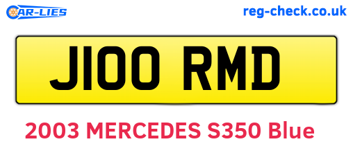 J100RMD are the vehicle registration plates.