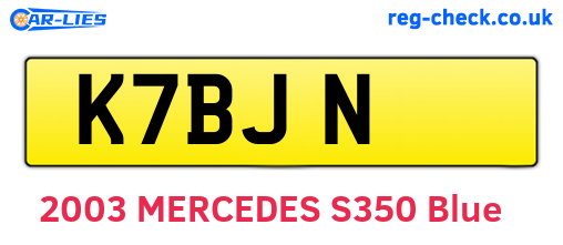 K7BJN are the vehicle registration plates.
