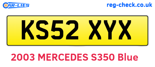 KS52XYX are the vehicle registration plates.