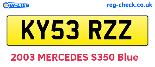 KY53RZZ are the vehicle registration plates.