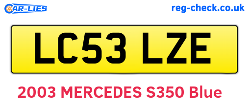 LC53LZE are the vehicle registration plates.