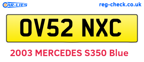 OV52NXC are the vehicle registration plates.