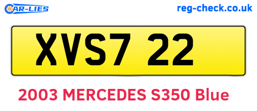 XVS722 are the vehicle registration plates.